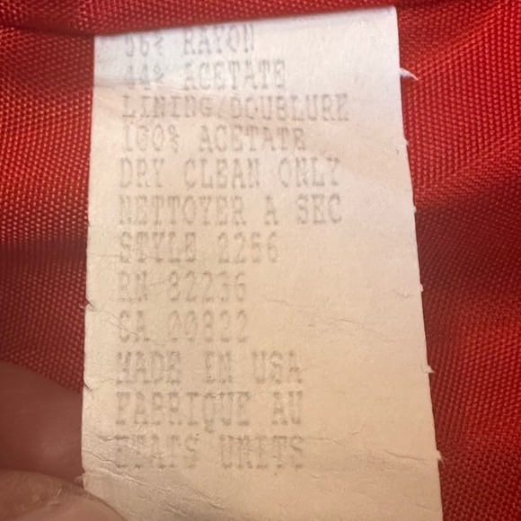 En Francais by Huey Waltzer New Deadstock Vintage 80's Red Cocktail Dress NWT 8 - Picture 8 of 10